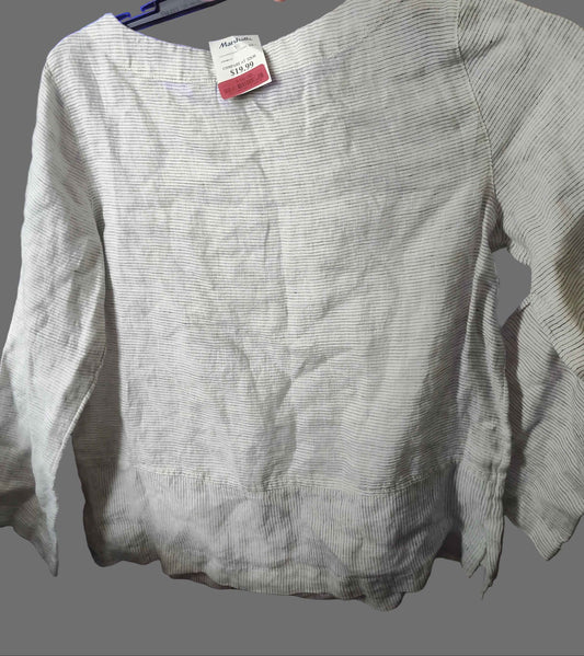 Tahari White Long-sleeve Top