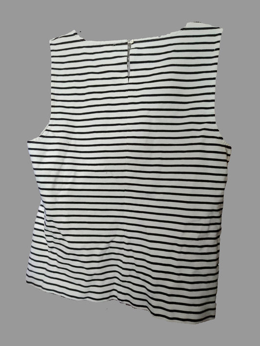 J Crew White Striped Tank Top - size L