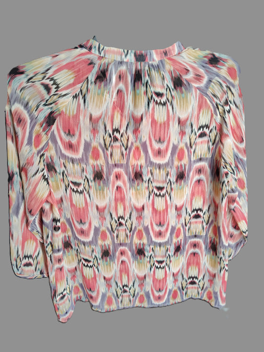 BB Dakota Mesh Orange and Black Blouse - size M