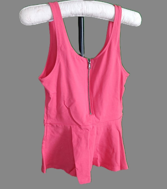 Express Pink Activewear Tank Top with Zipper - size S