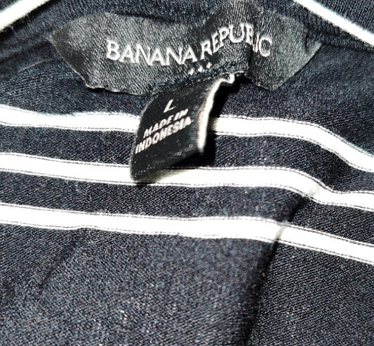 Banana Republic Black Dress with White Stripes - size L