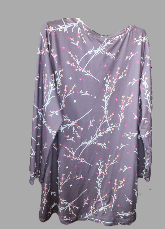 Nanu Purple Design Long Sleeve Blouse