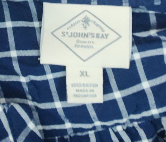 St John's Bay Blue with White Stripes Blouse - size XL