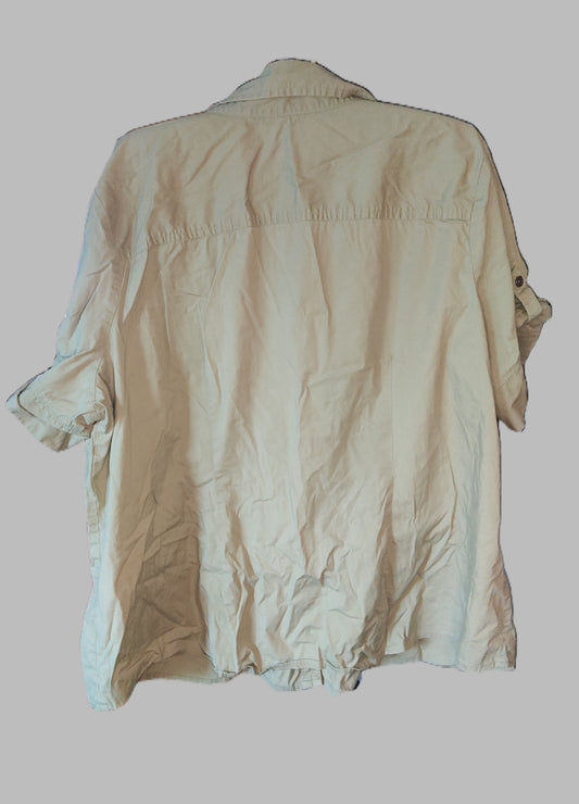 Sonoma Dark Khaki Button Front Blouse - size 2XL