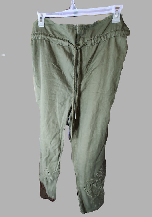 Jenny K Lozez Future Collective Wide Leg Olive Pants - size 12