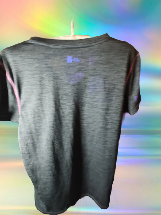 Sport Essentials Grey with Pink Trim Activewear Top - size XL