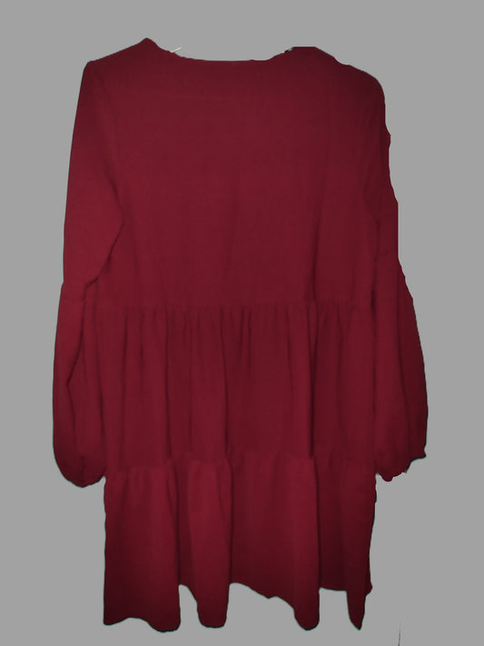 Maroon Long Sleeve Mini Dress - size S