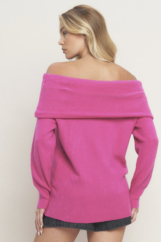 Gorgeous Fuchsia Vibe Sweater Top