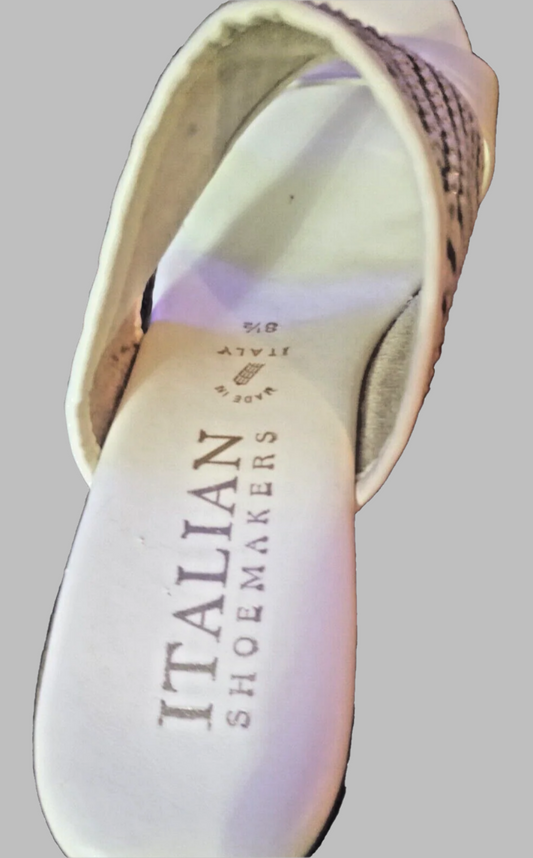 Italian Shoemakers White High Heel Sandals (Size 8.5) - new without tags - Shell Design Boutique