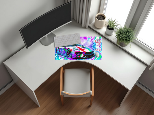 Be Fast Or Be Last Sports Car 40" x 20" Mousepad Desk Mat