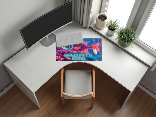 Neon Fish In a Crappie Mood 40" x 20" Mousepad Desk Mat
