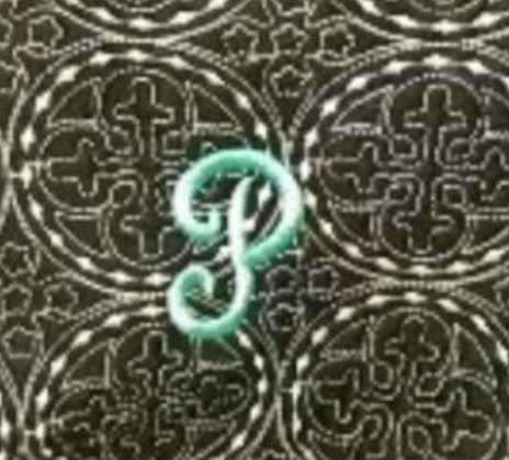 Initial "P" Black Quilted Tote Bag