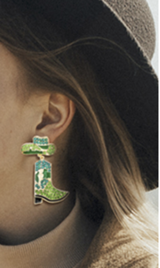 Cowboy Hat and Boot Dangle Earrings