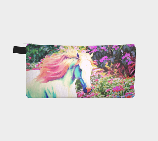 White Horse with Pink Mane Pencil Case