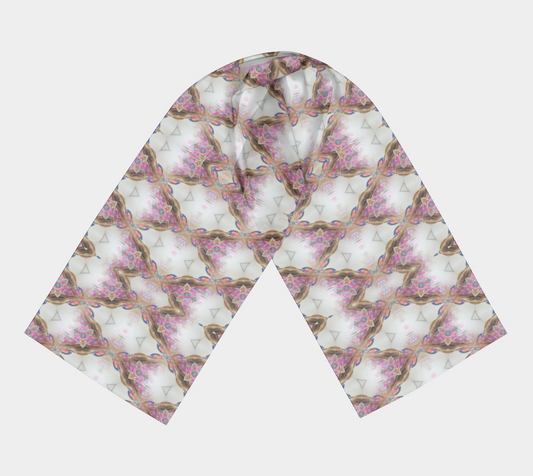 Pink and Gold Pattern Long Scarf