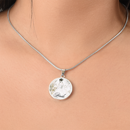 Vintage Bride Design Round Graphic Luxury Necklace