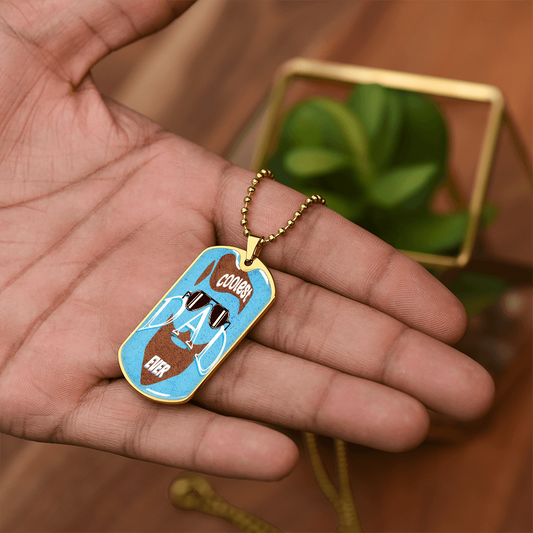 Collar con placa de identificación gráfica "El papá más genial de todos los tiempos"