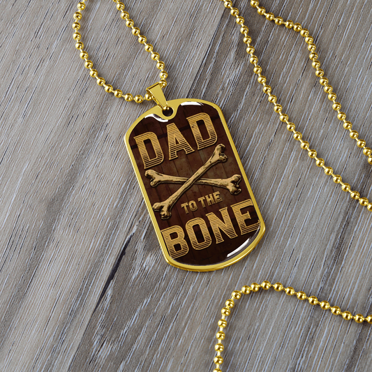 Dad to the Bone Graphic Dog Tags Necklace