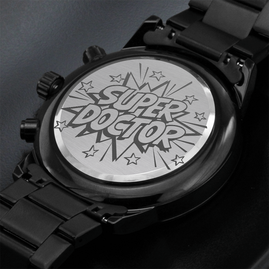 Reloj de lujo negro grabado Super Doctor