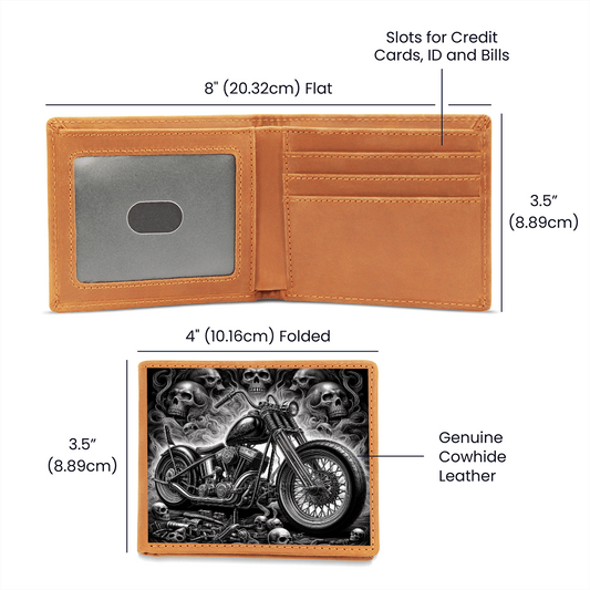 Gothic Motorcycle Genuine Leather Wallet