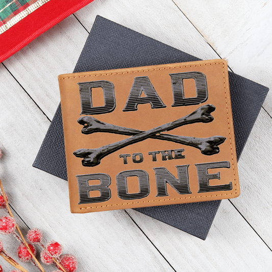 Dad to the Bone Brown Graphic Leather Wallet