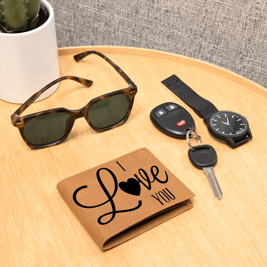 I Love You Graphic Genuine Leather Wallet