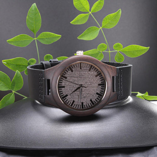 With All My Love Engraved Wooden Watch