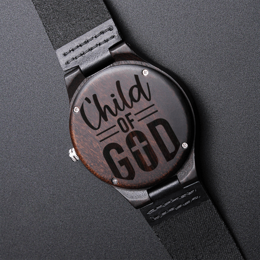 Child of God Engraved Wooden Watch