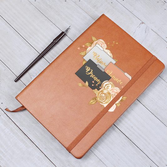 Believe Dream Achieve Graphic Leather Journal Notebook