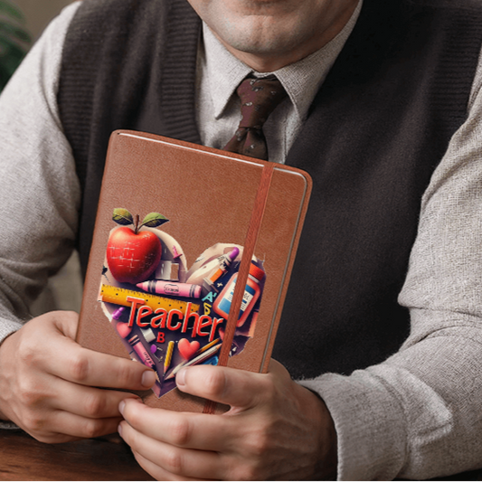 To Teacher With Love Graphic Leather Journal