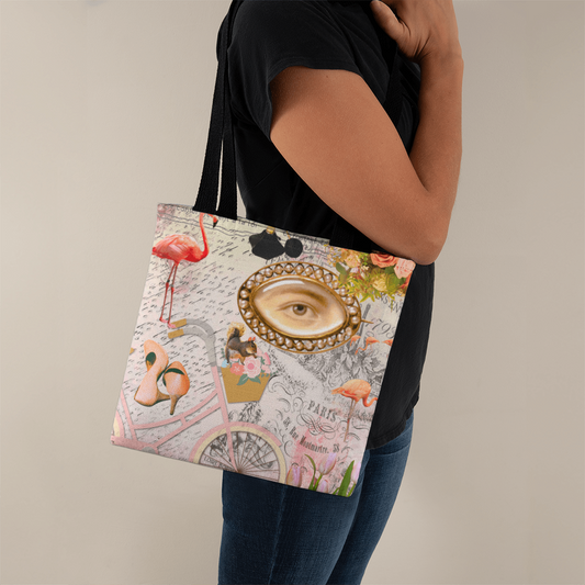 Pink Paris Fashion Collage Classic Tote Bag