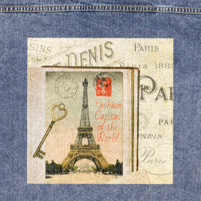 Fashion Capital of the World Paris France Oversized Women's DTG Denim Jacket