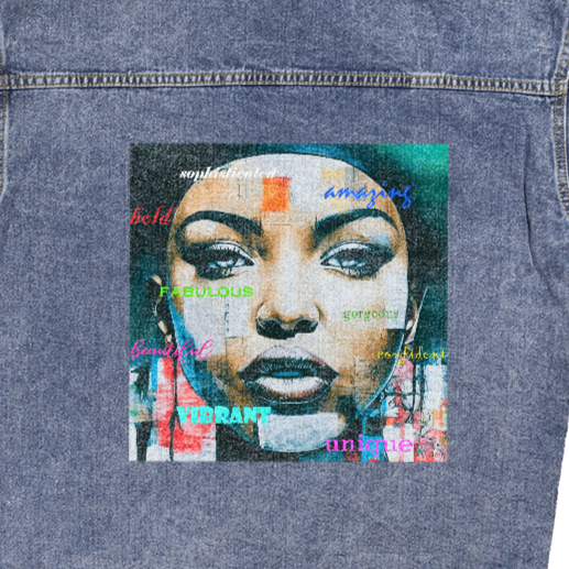 Beautiful Gorgeous Confident Woman Oversized DTG Denim Jacket