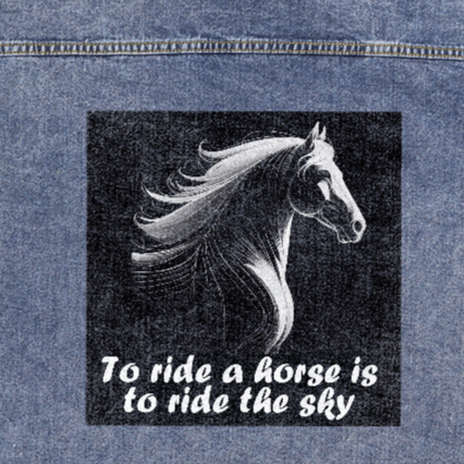 To Ride a Horse is to Ride the Sky Oversized Women's DTG Denim Jacket