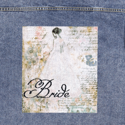 Vintage Bride Collage Oversized Women's DTG Denim Jacket