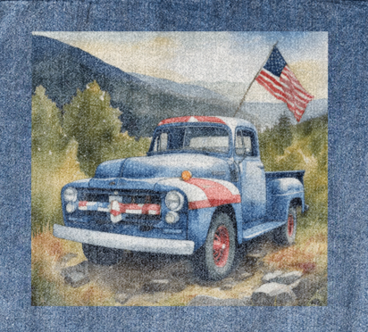 Men's Old Vintage Truck USA DTG Denim Jacket