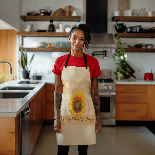 To the Best Mom Happy Mother's Day Beige Premium Apron