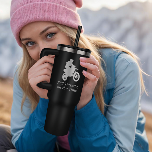Full Throttle All the Time Motocycle Pinnacle 40oz Tumbler