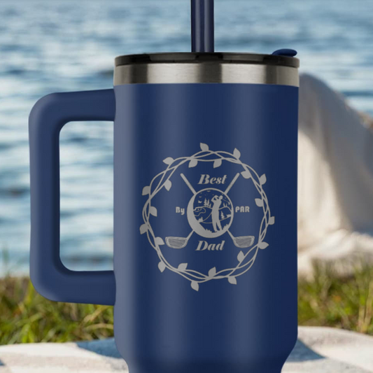 Best Dad By Par Golfer Pinnacle Engraved 40oz Tumbler
