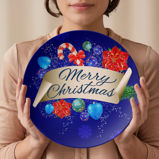 Blue Merry Christmas 10" Polymer Plate