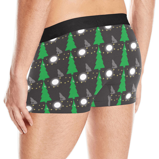 Men's Grey Wolf Printed Boxer Briefs Underwear (Made In USA)