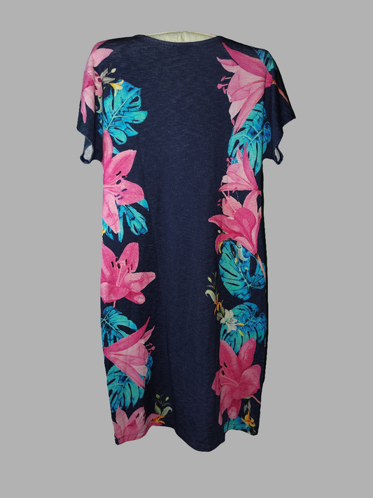 Chico's Colorful Tropical Midi Dress - size 0