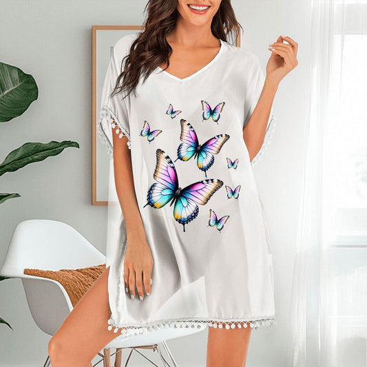 Women's Beautiful Butterflies Chiffon Beach Coverup