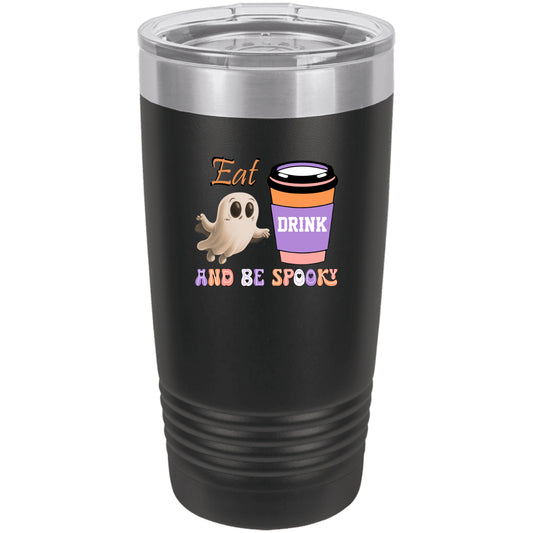 Eat Drink and Be Spooky Polar Camel 20 oz Vacuum Insulated Ringneck Tumbler with Clear Lid