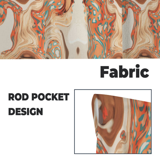 Orange Marble 2-piece Set of Window Curtains - 28" x 40" (Made in USA)