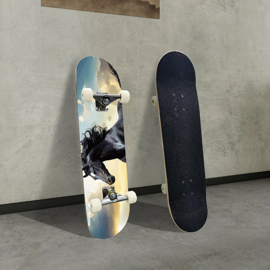 Wild Black Horse Complete Skateboard (Made in USA)