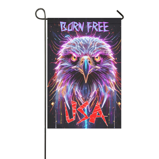 Born Free USA Electric Bald Eagle Garden Flag - 12" x 18" (Made in USA)