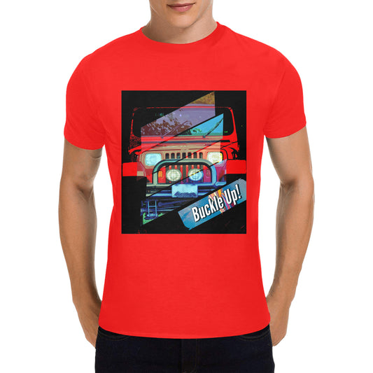 Men's Buckle Up 4-wheel Drive Heavy Cotton T-shirt (Made in USA)