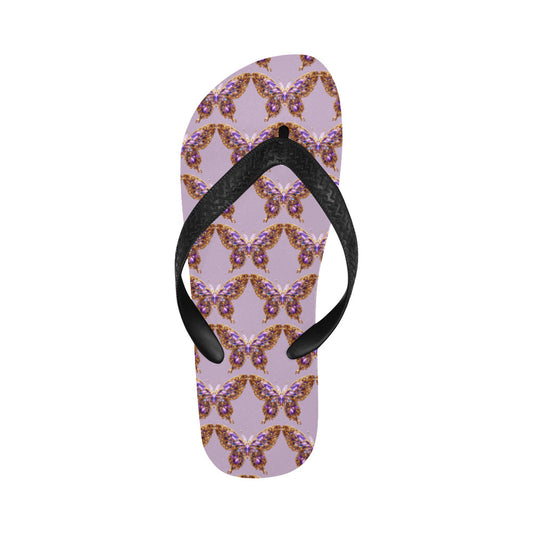 Purple Butterfly Unisex Flip Flops (Made in USA)
