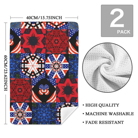 4th of July Pattern Kitchen Towel 40X60cm(One Side Printing)(Pack of 2)(Made in USA)